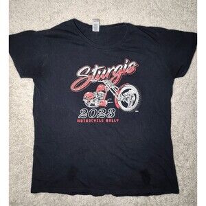 Sturgis 2023 Motorcycle Rally Black Graphic T-Shirt Biker Event Tee XL
